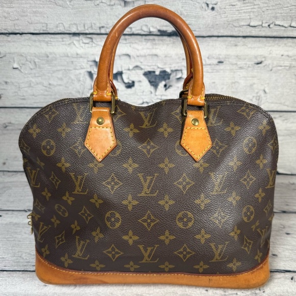 Louis Vuitton Alma Brown Canvas Monogram Leather Handbag - Picture 1 of 16